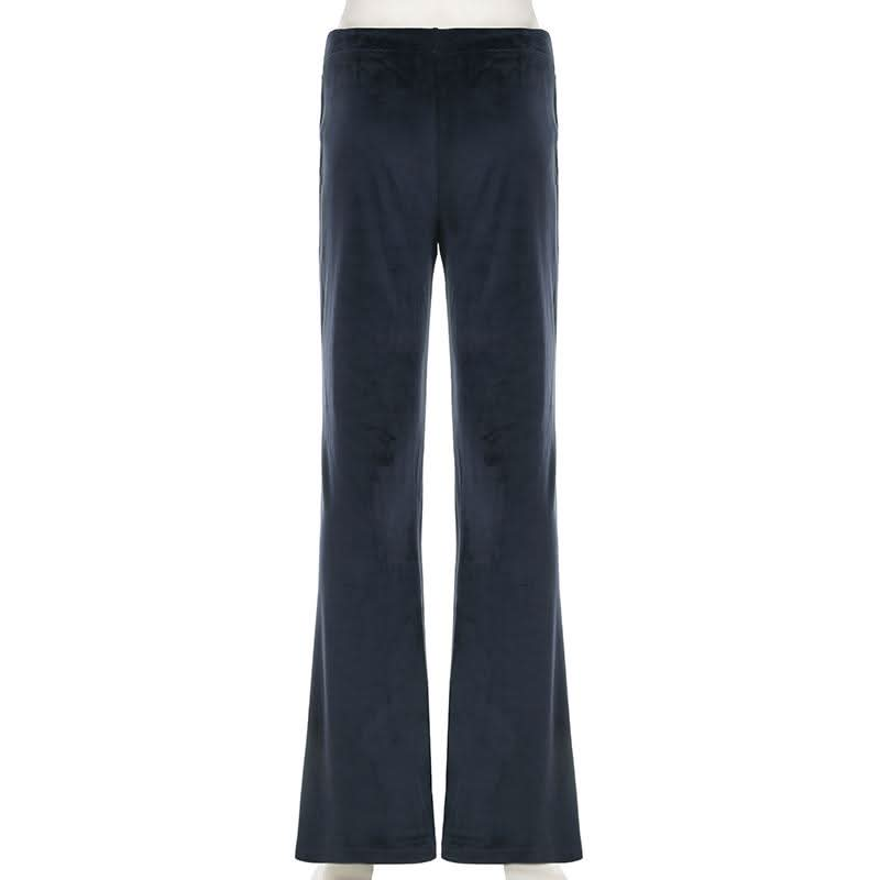 Velvet beaded self tie low rise pant